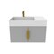 Castello Usa Amazon 30-inch Gray Left Vanity Set with White Top and Gold Handles CB-MC-30G-GLD-2056L-WH - alternate 3